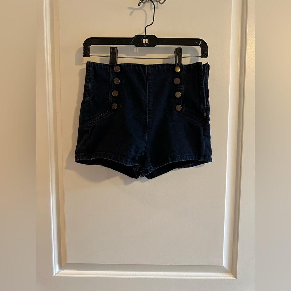 Forever 21 Premium High-Waisted Dark Denim Shorts
